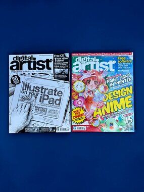 (Lot of 2) Digital Artist Magazine, with Free Software Video Tutorial